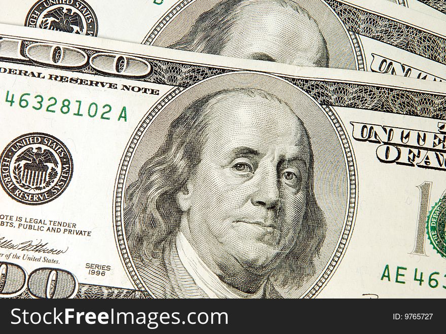 Close-up of US dollars. Close-up of US dollars