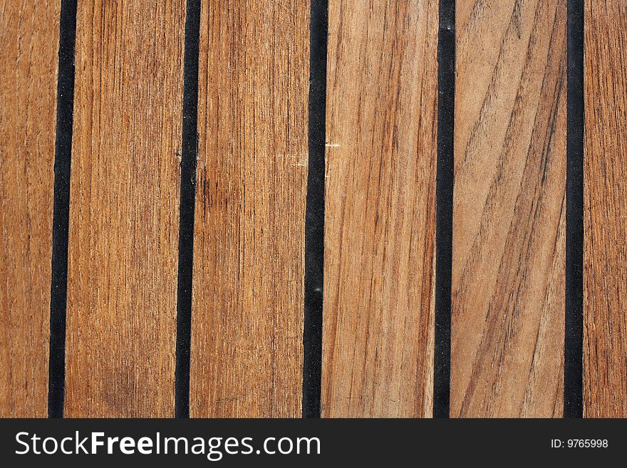 The wooden floor on an old sailing boat