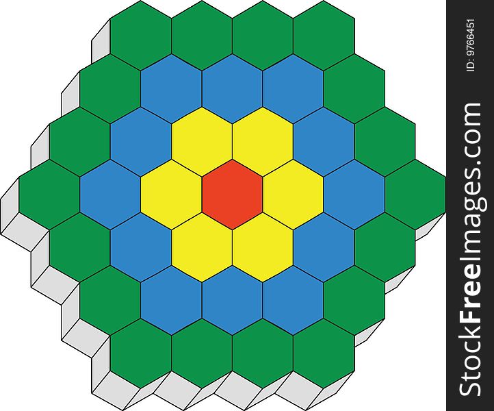 Hexagonal 3d pattern