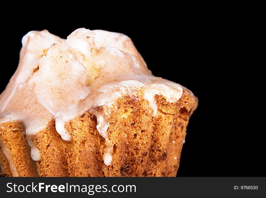 Cake isolated on black background