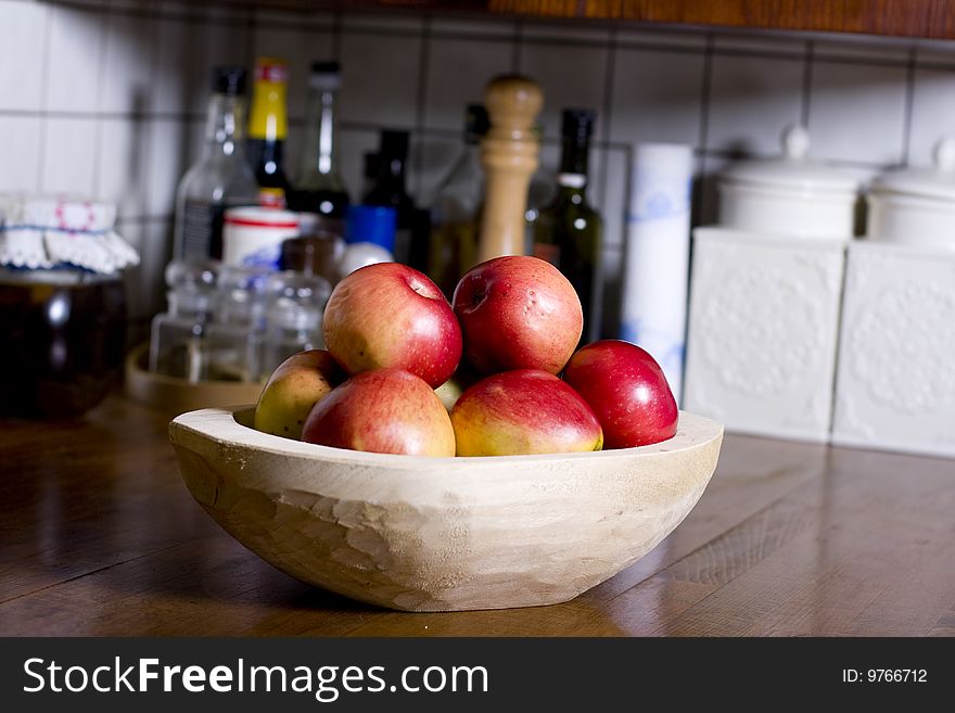 Apples In Wooden Pan