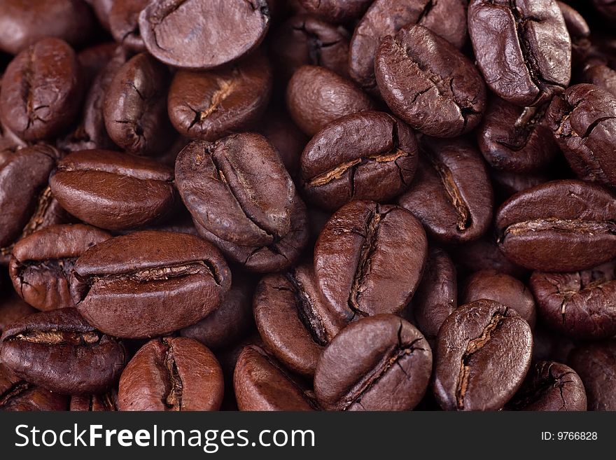Abstract background: coffee beans texture.