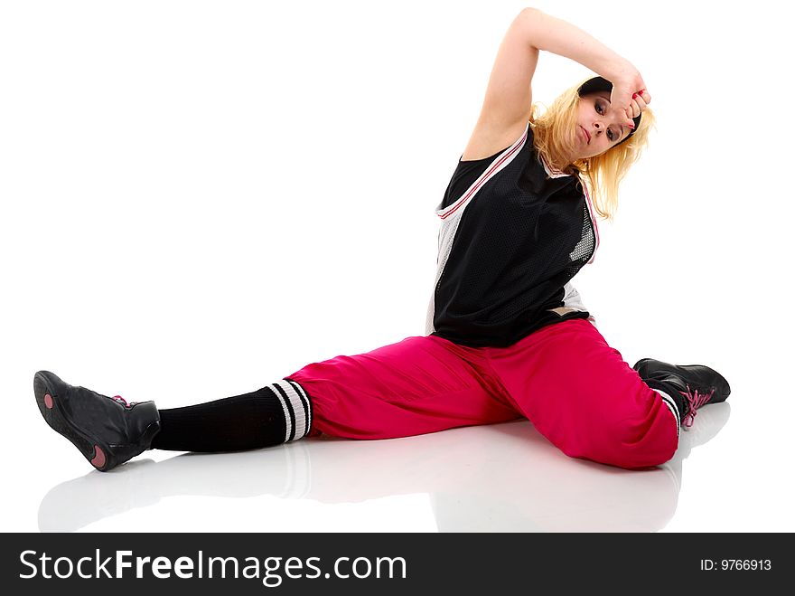 Young woman dancing modern dance