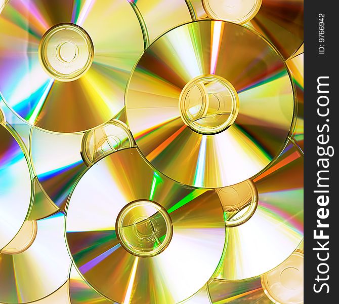 Heap of dvd, cd disks