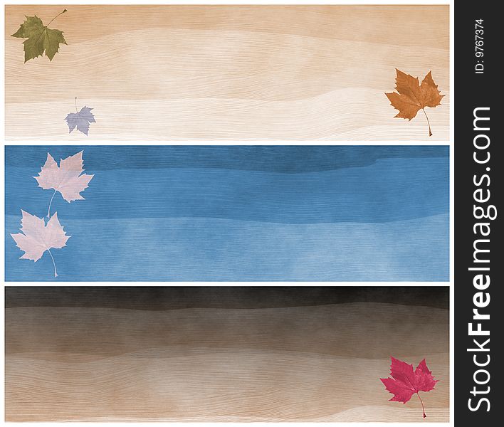 Fall time headers with dead leaves