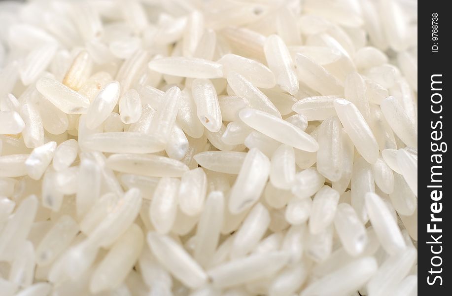 Raw Rice close up focus at center