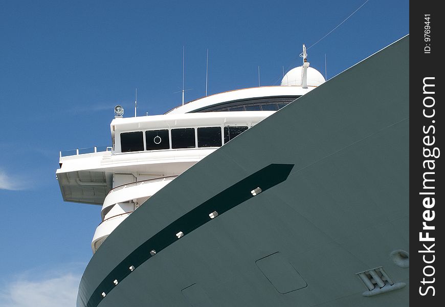 Cruise ship in the gulf of la spezia