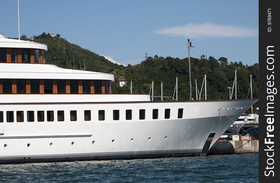 Luxury yacht in the gulf of la spezia