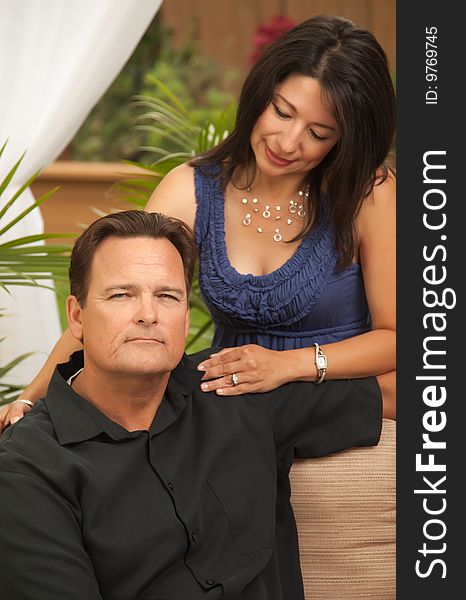 Attractive Hispanic And Caucasian Couple