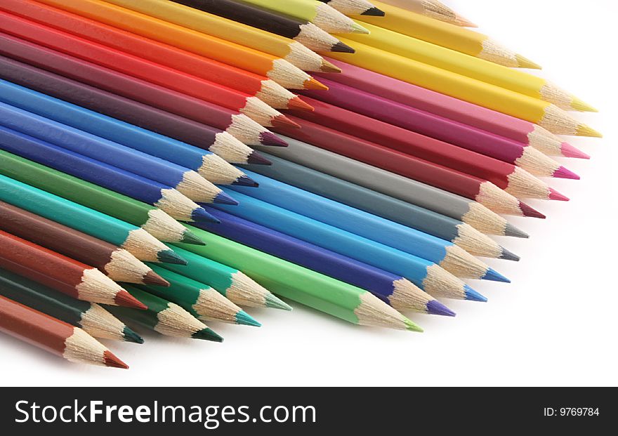 Color pencils isolated on the white background