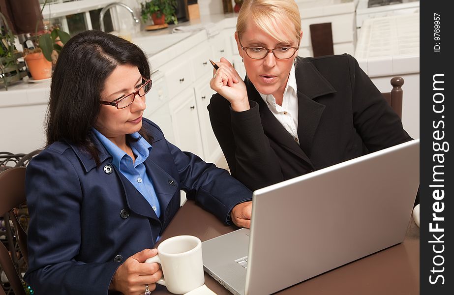 Businesswomen Working on the Laptop