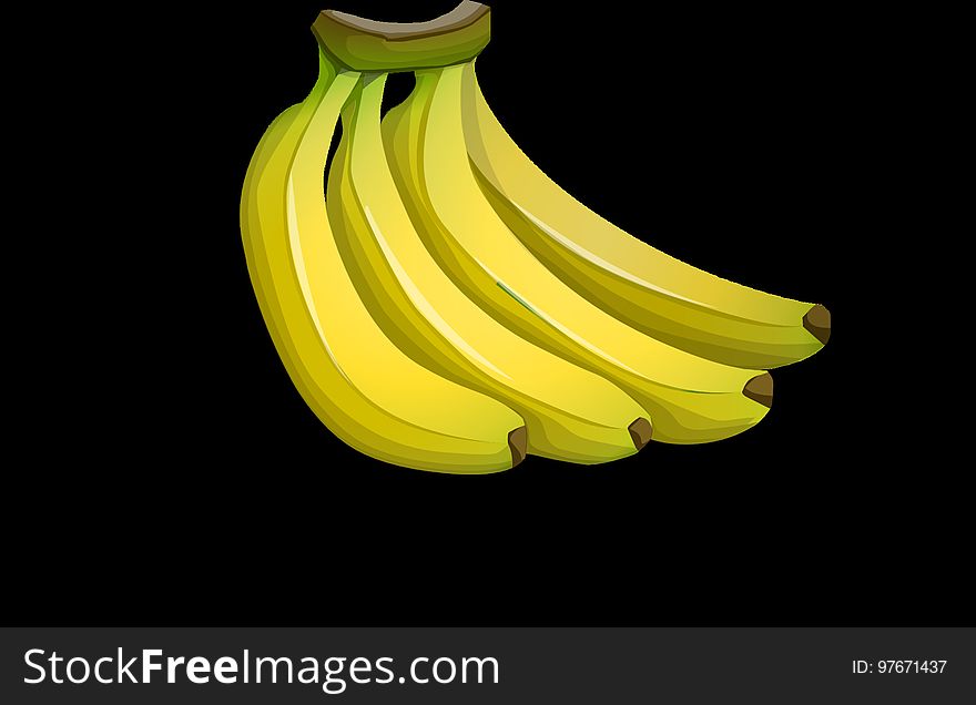 Banana, Banana Family, Yellow, Produce