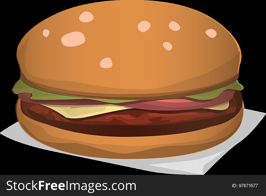 Hamburger, Orange, Cheeseburger, Food
