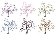 Colored Magic Trees Stock Photography Colored Magic Trees Stock Photography