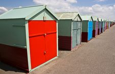 Beach Huts Of Brighton England Stock Photography