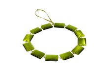 Beads, Necklace From Cat S Eye Green Royalty Free Stock Images Beads, Necklace From Cat S Eye Green Royalty Free Stock Images