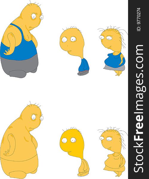 Small funny family vector set