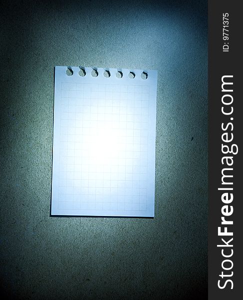Sheet of white paper as a background