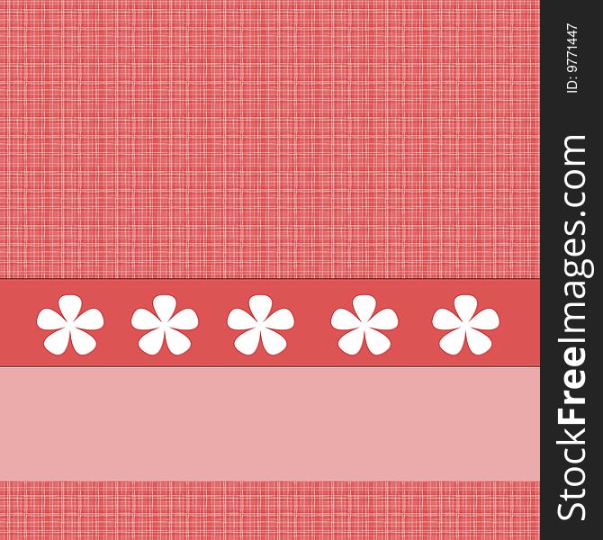 White flowers and plaid card. White flowers and plaid card