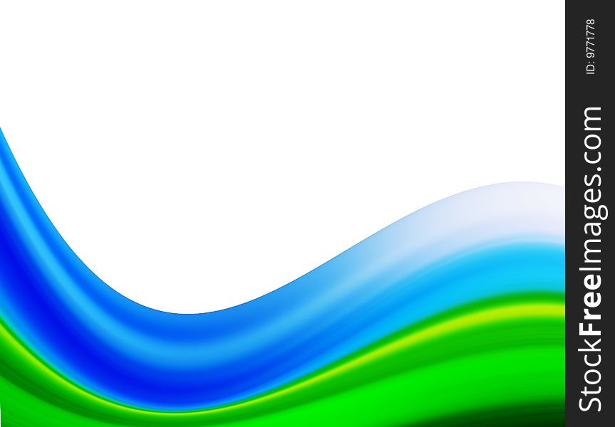 Blue and green waves on white background. Blue and green waves on white background