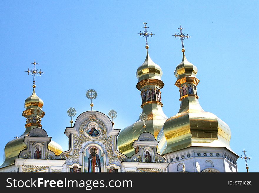Cupolas of church (Kiev-Pecherska Lavra - Kiev, Ukraine)