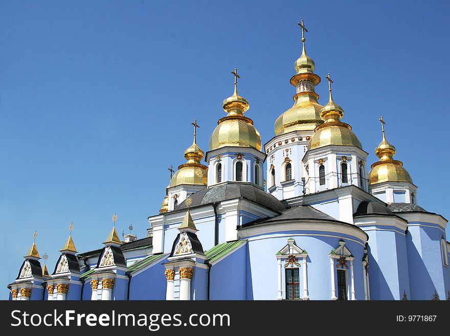 Cupolas of church (Saint Mikhail Monastery Kiev, Ukraine)