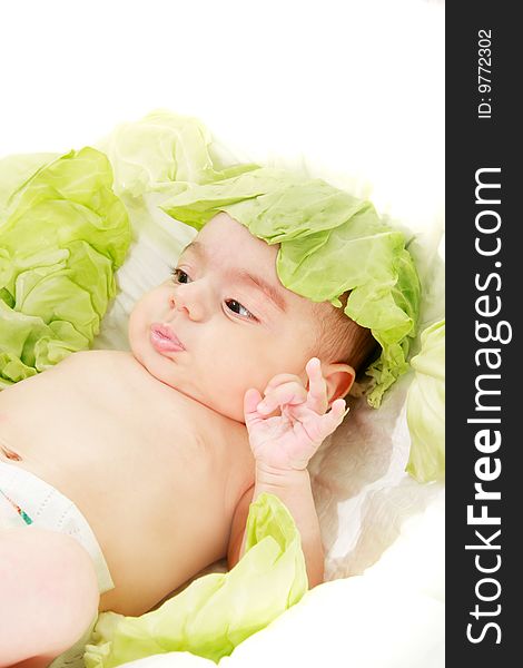 Concept portrait of newborn baby