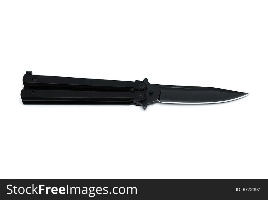 Current black knife on a white background