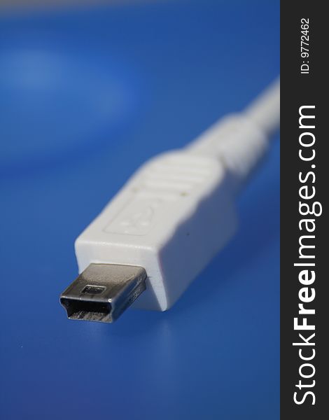 A particular of a micro USB connector with cablers