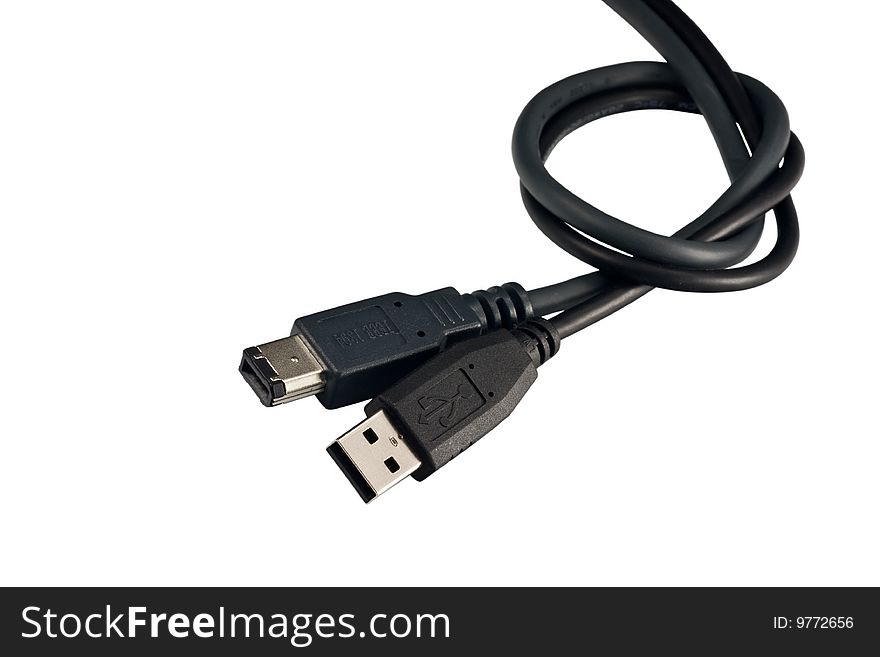 Computer cables - isolated on white