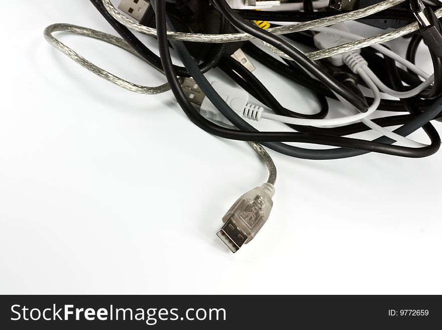 Computer cables - isolated on white