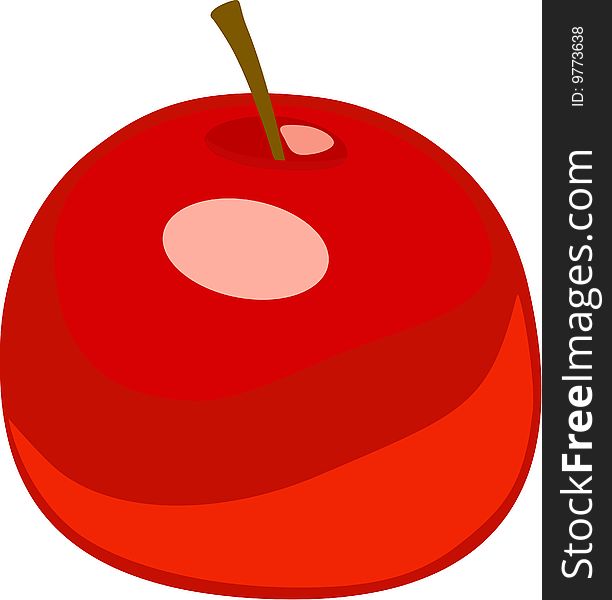 Simple red apple isolated vector. Simple red apple isolated vector