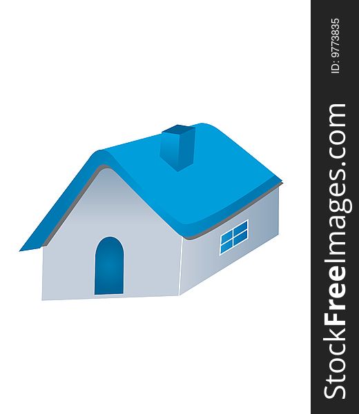 Is a little vector blue house