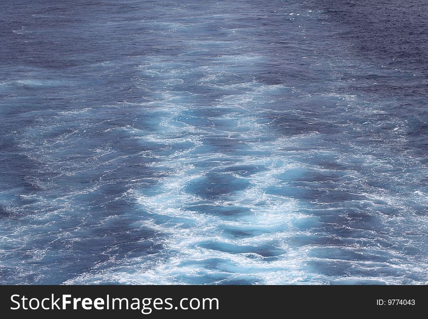 Wake of ferry in tropical water. Wake of ferry in tropical water