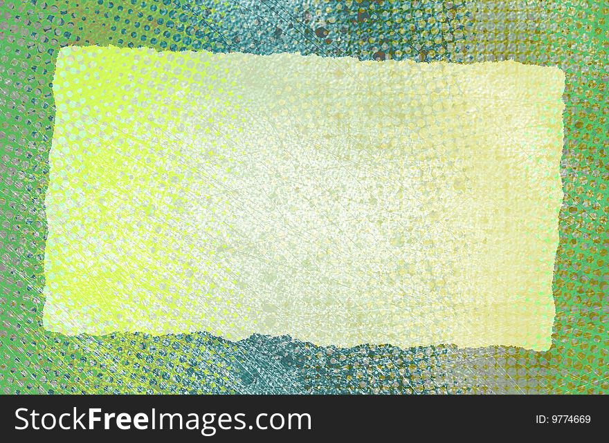 A vintage torn paper scrap on a colorful background.