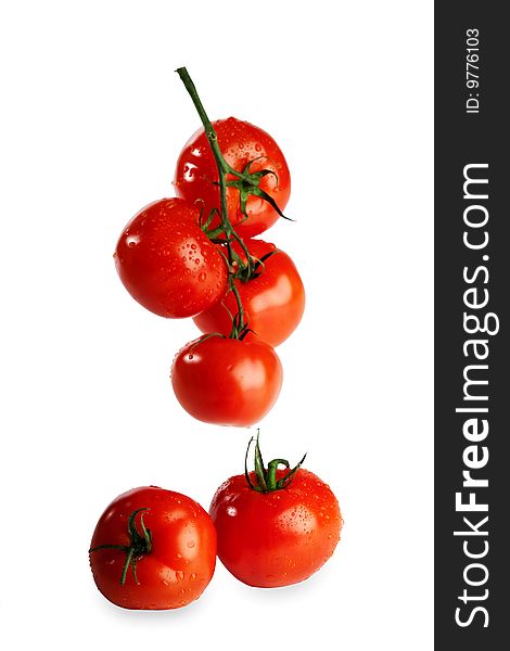 Tomatoes isolated over a white background