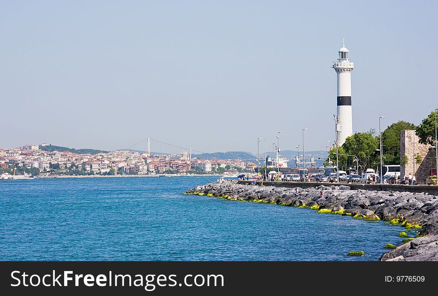 Lighthouse at the entrance to Bosporus in Turkey. Lighthouse at the entrance to Bosporus in Turkey