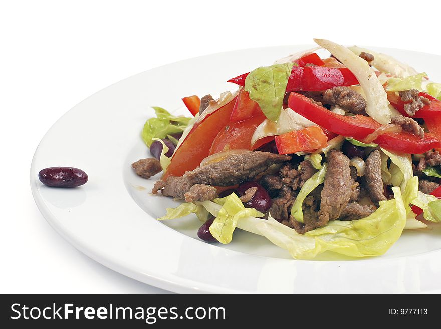 Healthy salad with vegetables and meat. Healthy salad with vegetables and meat