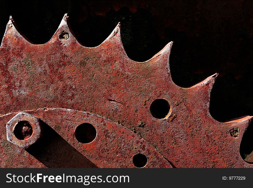 Close-up of a rusty gear