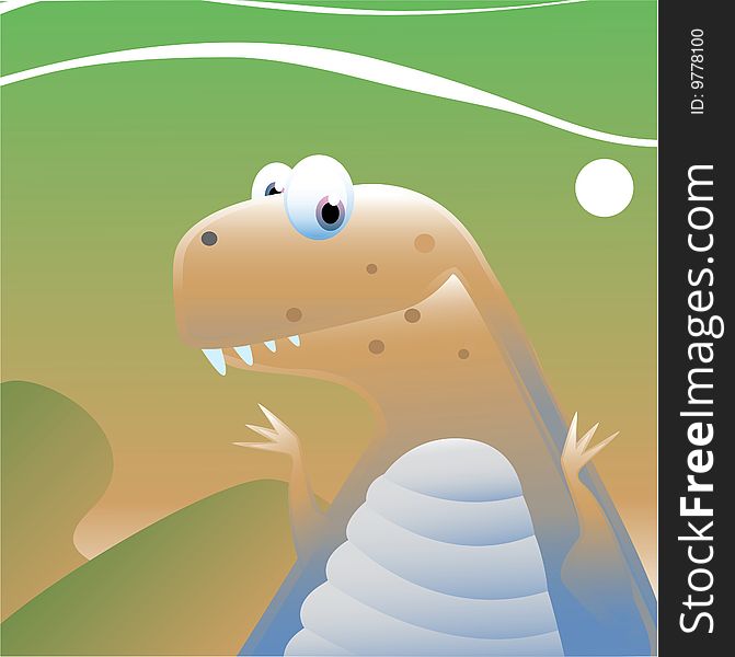 Cartoon vector of a cheerful looking T-Rex. Cartoon vector of a cheerful looking T-Rex