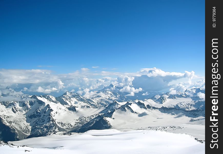 High mountains in winter