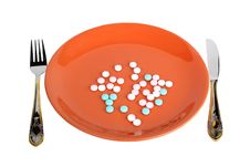 Plate With Pills Stock Photo Plate With Pills Stock Photo
