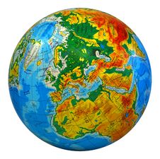 Globe, In A Center Europe Royalty Free Stock Photography Globe, In A Center Europe Royalty Free Stock Photography