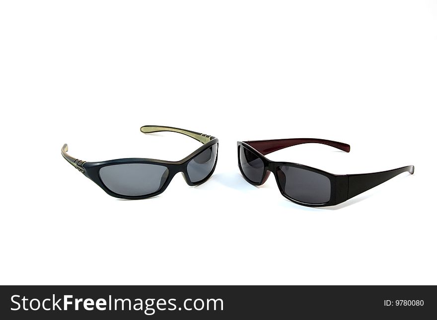 two sunglasses isolated on white