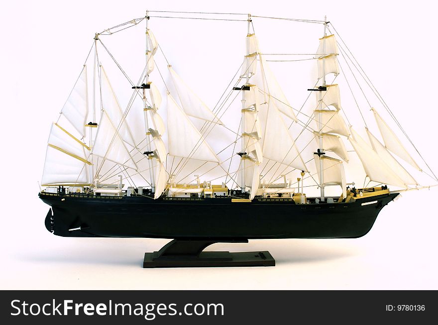 Isolated object transport sailing vessel. Isolated object transport sailing vessel