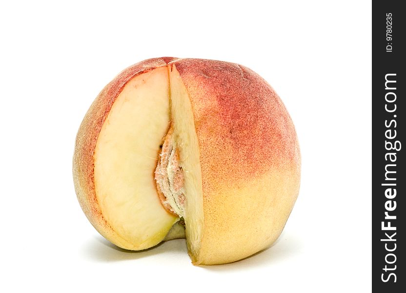 Peach isolated on white background