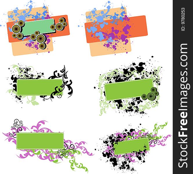 Vector elements and labels in different colors and composition. Vector elements and labels in different colors and composition.