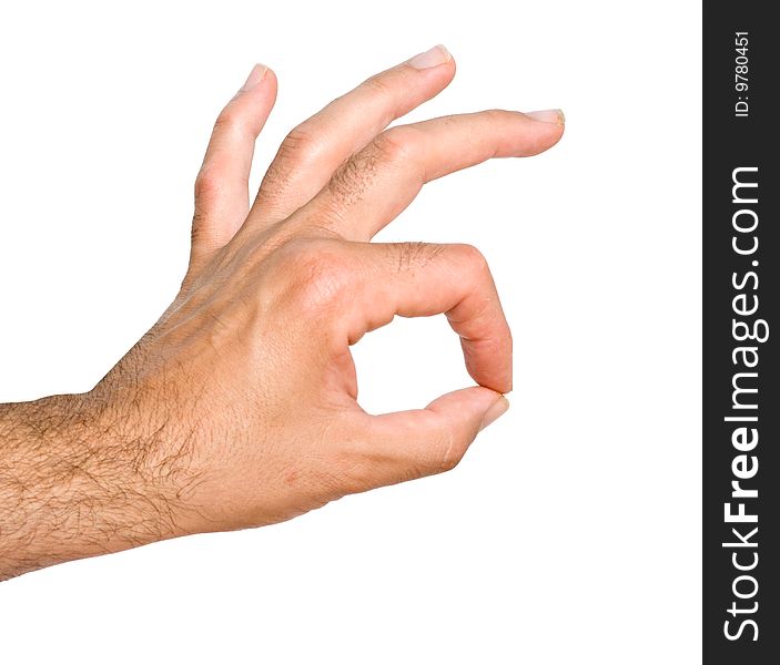 Close up of OK gesture