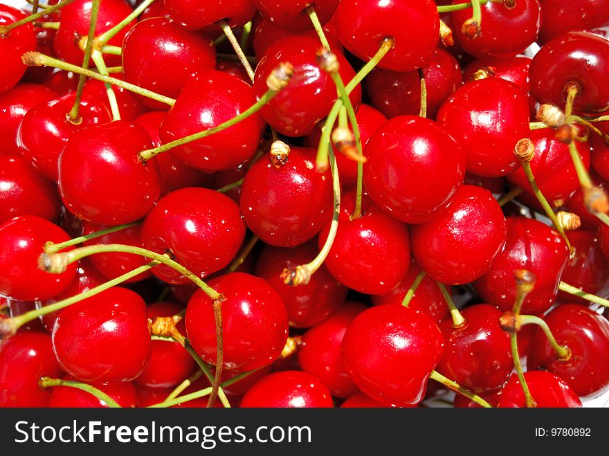 Closeup shot of ripe cherries. Closeup shot of ripe cherries