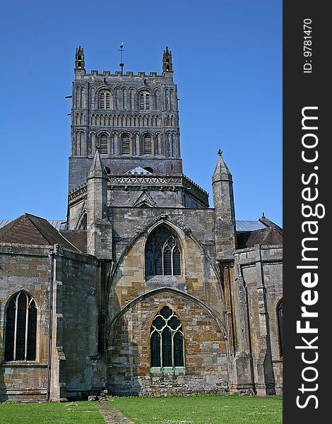 Exterior of Tewkesbury abbey, England
